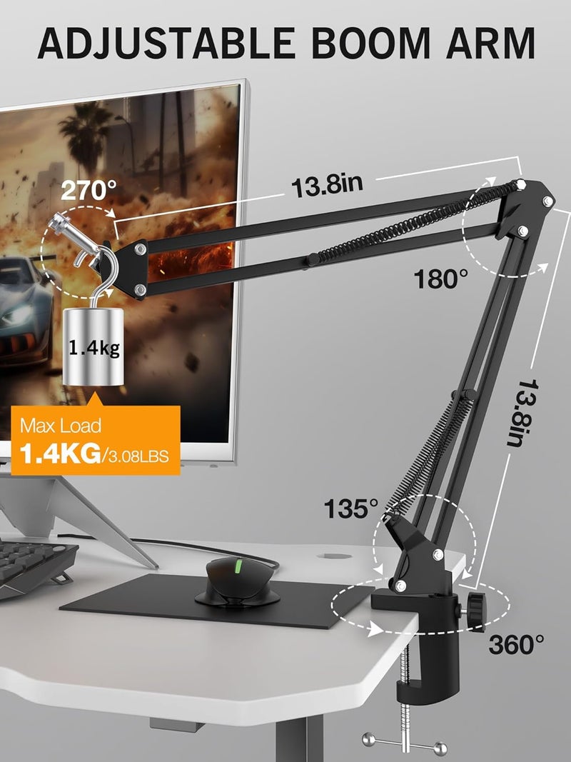 SUNMON Seiren V3 Mini Boom Arm - Mic Arm for Razer Mini, Seiren V2, Seiren X and Most Microphone, Adjustable Boom Scissor Arm Stand with 3/8" to 5/8" Adapter by - Image 3